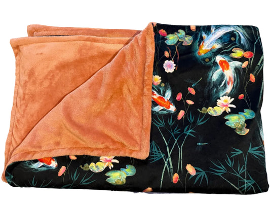 Koi & Papaya Double-Sided Throw Blanket