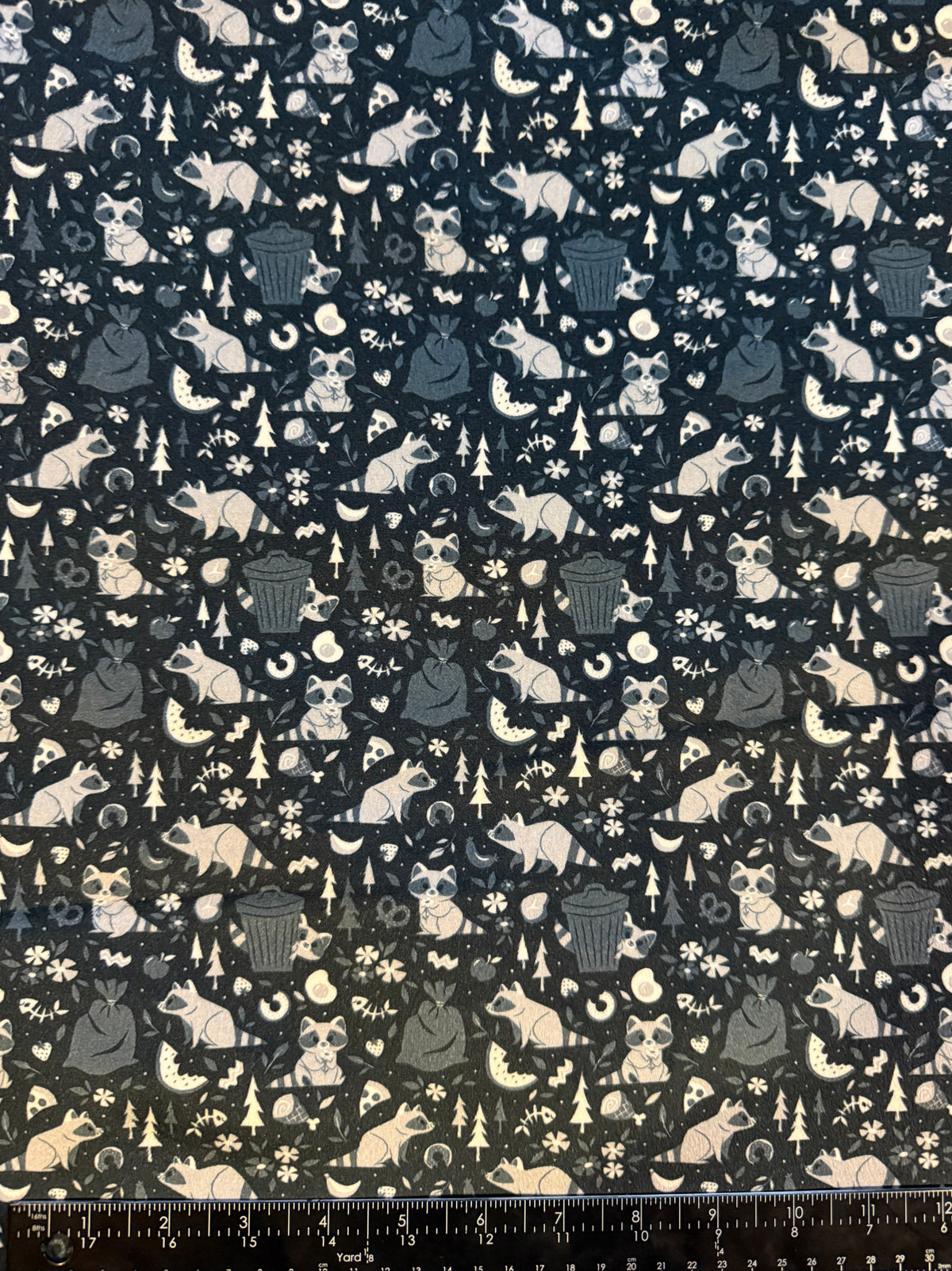 Midnight Raccoon Double-Sided Throw Blanket