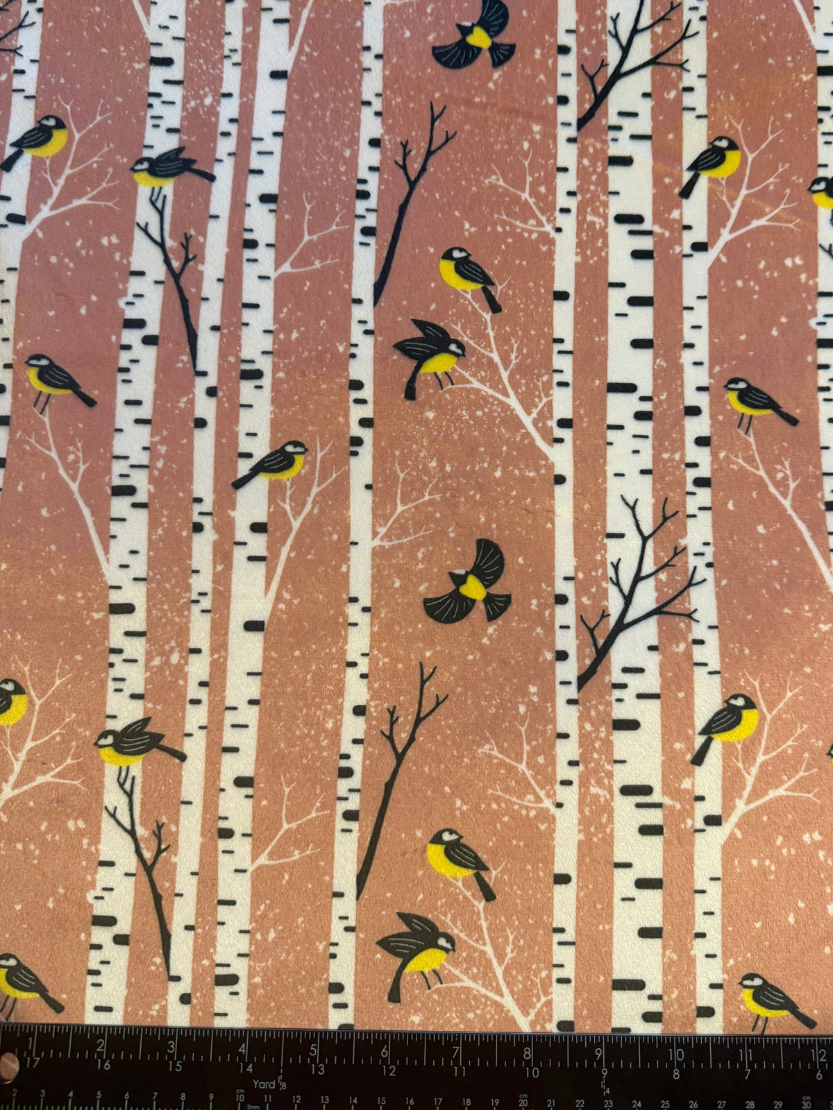 Birch Birds & Snow White Double-Sided Throw Blanket