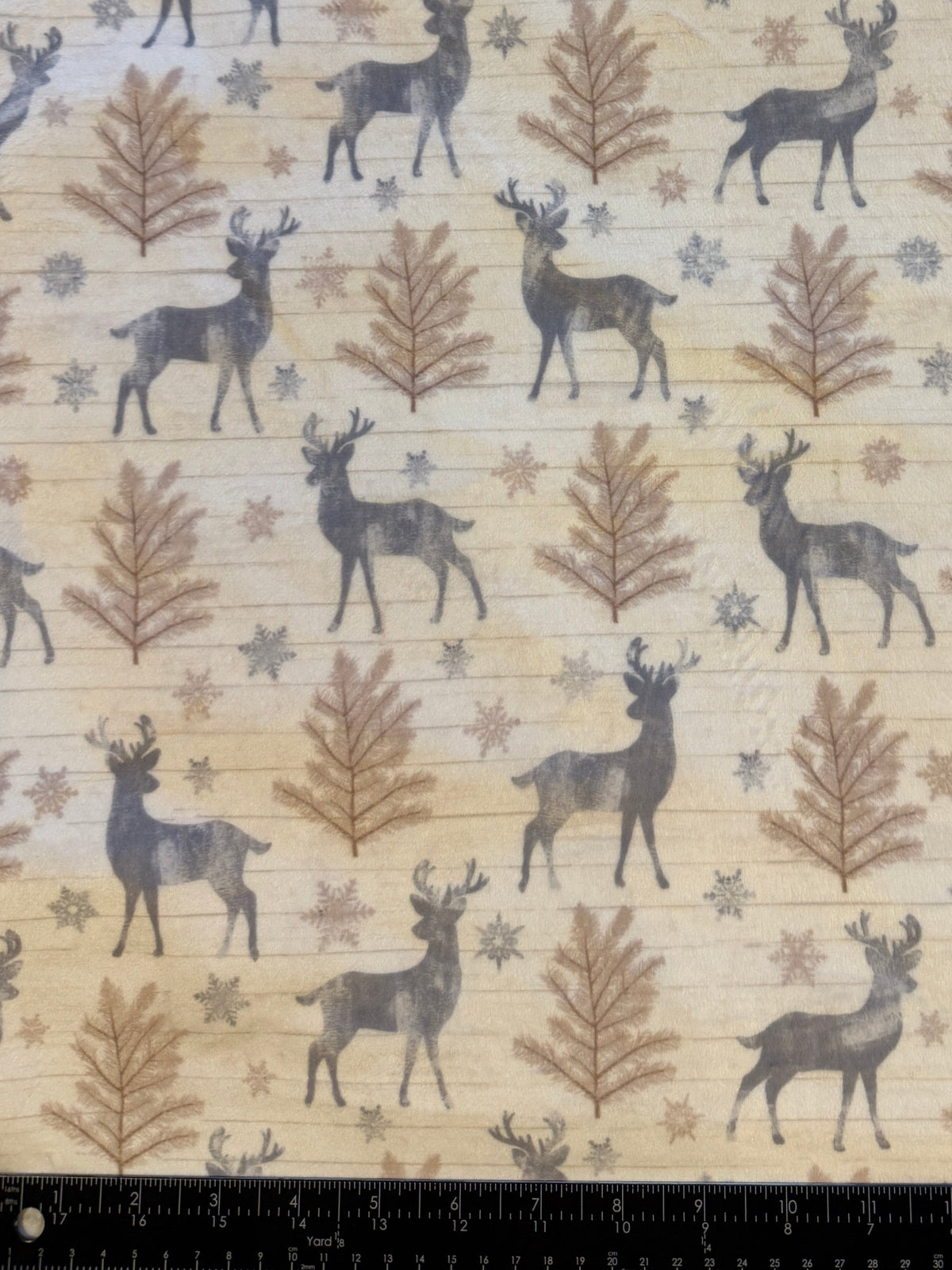 Winter Deer & Rosewater Plush Double-Sided Throw Blanket